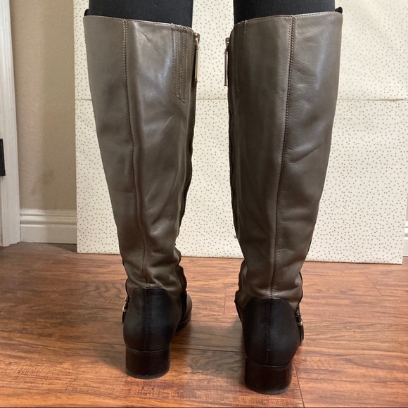 Boden Black and Gray Riding Boots with Zipper - Picture 3 of 9